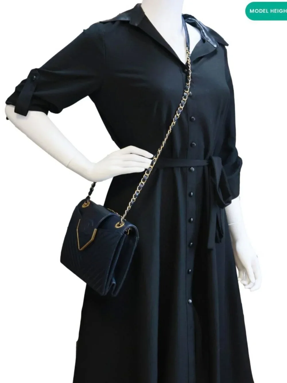 Chanel  Collar and Tie Flap Mini Chevron Sheepskin Leather Crossbody Bag Navy Bl